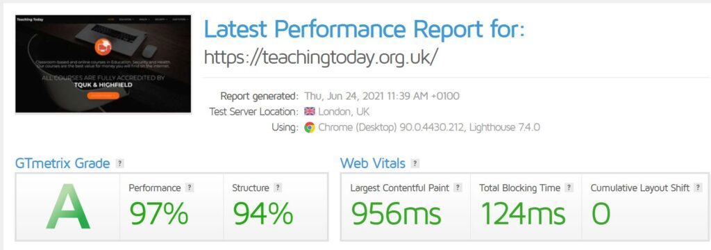 teaching gtmetrix