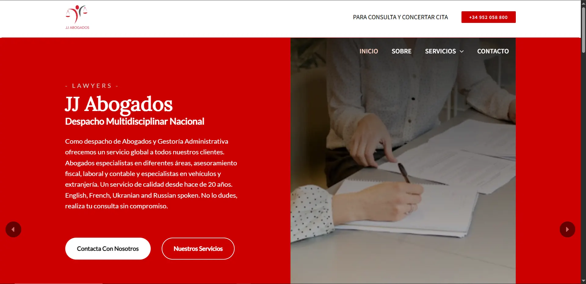 JJ Abogados - Simple English Designs Client