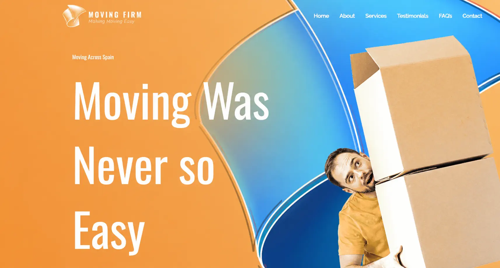 Moving company website design example